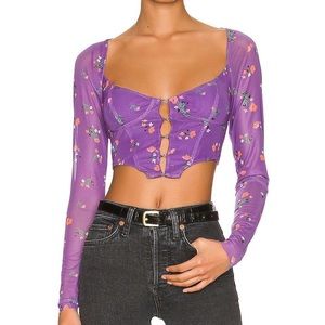 AFRM Grecian Top in Violet Bouquet; size Small, never worn